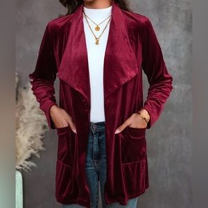Burgundy Valentine Velveteen Jacket- NWOT